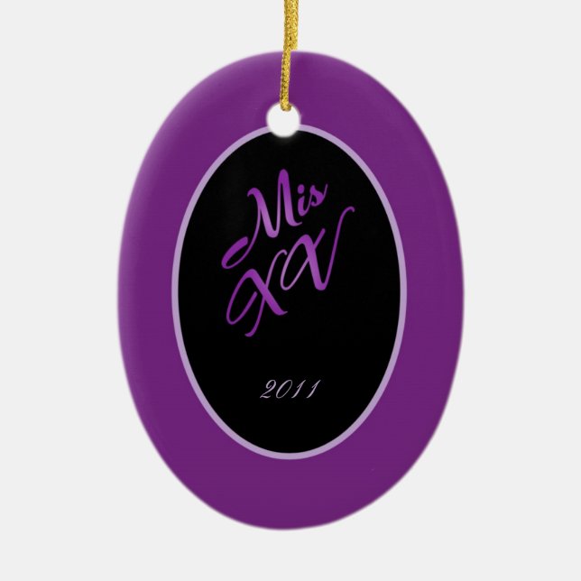 Personalisiertes Mis XV Lila Lilac Keramikornament (Vorne)