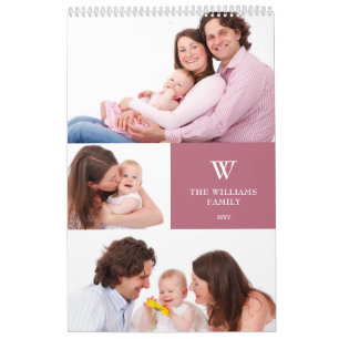 Personalisiertes Mit Monogramm 15-Familien-Foto 20 Kalender