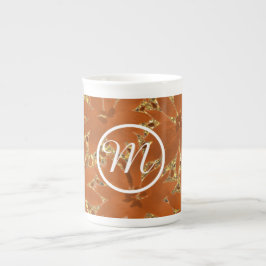 Personalisiertes Mit Monogramm Goldsparkeldesign Prozellantasse