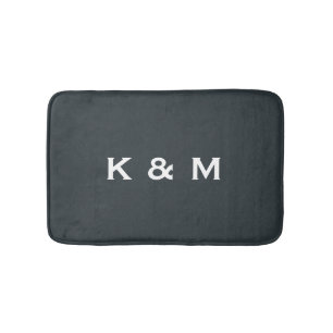 Personalisiertes Mit Monogramm Gunmetal Badematte