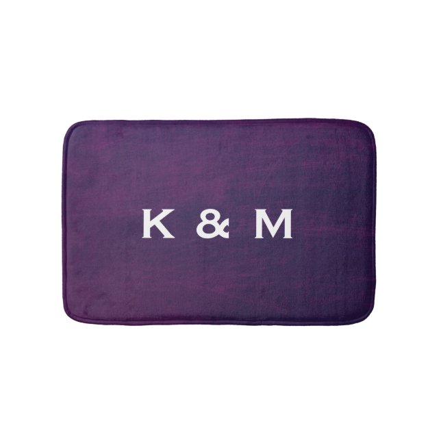 Personalisiertes Mit Monogramm Lila Badematte (Vorderseite)