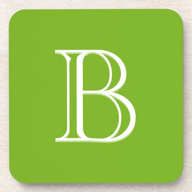 Personalisiertes Mit Monogramm Schreiben, Grünes W Getränkeuntersetzer (Vorderseite)