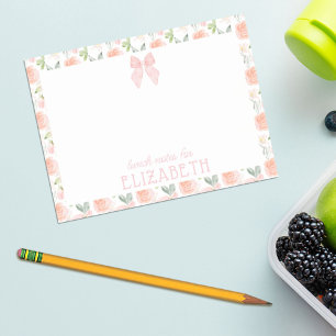 Personalisiertes Mittagessen: Bow Floral Kids Post-it Klebezettel