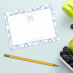 Personalisiertes Mittagessen: Bow Floral Kids Post-it Klebezettel