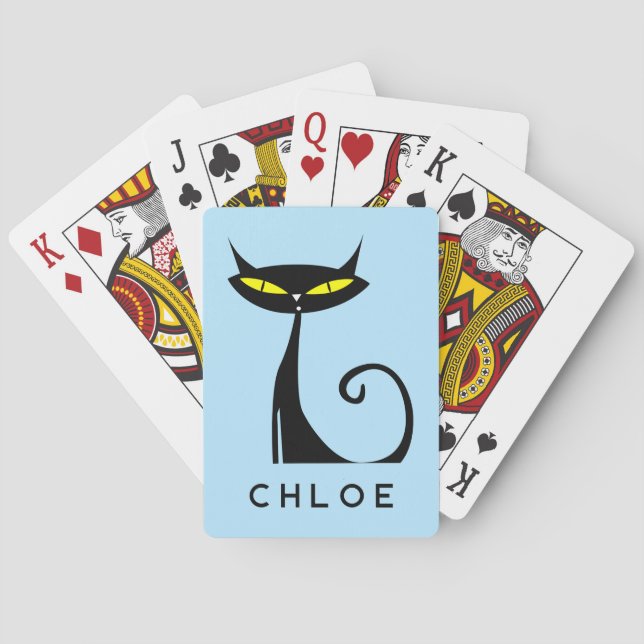 Personalisiertes Mittelalter Moderne Atomenkatze Spielkarten (Rückseite)