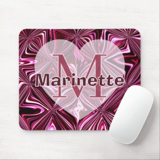 Personalisiertes Mitternachtsrosa Marmor-Geometris Mousepad