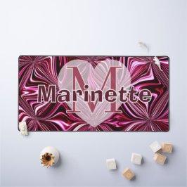 Personalisiertes Mitternachtsrosa Marmor-Geometris Schreibtischunterlage