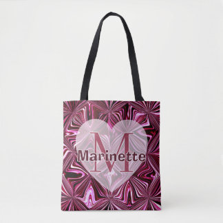 Personalisiertes Mitternachtsrosa Marmor-Geometris Tasche
