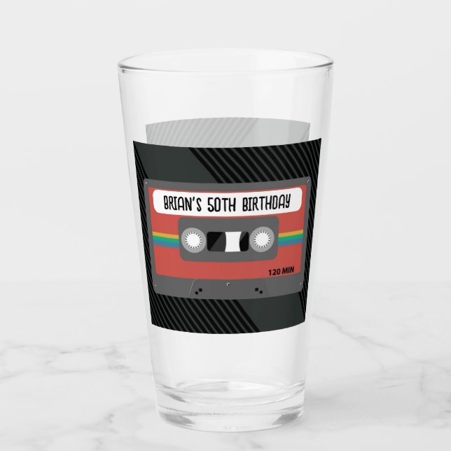 Personalisiertes Mixtape Glas (Vorderseite)