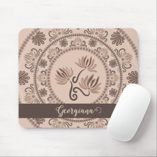 Personalisiertes Mocha-Rococo-Revival-Dot-Mandala Mousepad