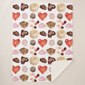 Personalisiertes Modern Chocolate Candy Heart Patt Sherpadecke