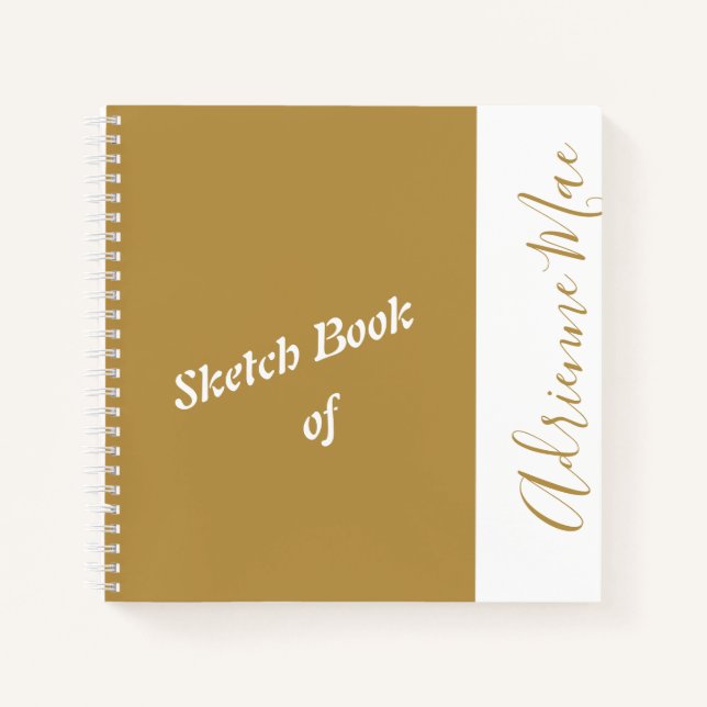 Personalisiertes Modern Gold - Ihr Name - Sketch Notizbuch (Vorderseite)