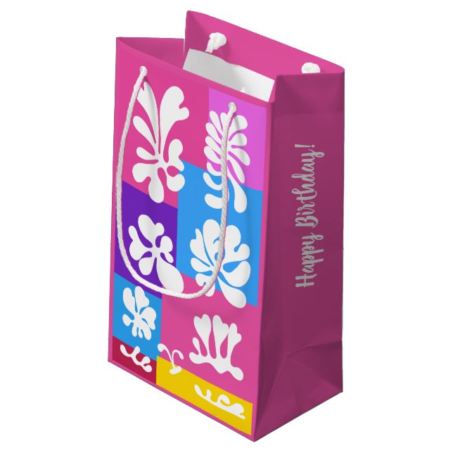 Personalisiertes, modernes, Abstraktes Design | Kleine Geschenktüte (Rückseite Schrägansicht)