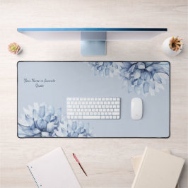 Personalisiertes, modernes Blumendustblau Schreibtischunterlage