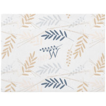Personalisiertes, modernes botanisches Blau, Grau,