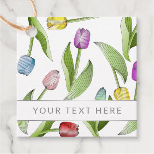 Personalisiertes modernes farbenfrohes Tulpen-Blum Geschenkanhänger