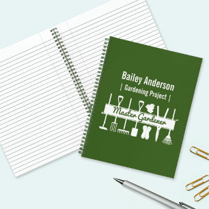 Personalisiertes modernes Forstgrün Master Gardene Notizbuch