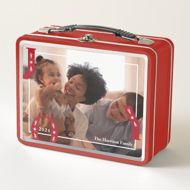 Personalisiertes modernes Foto JOLITAUS Familie Metall Brotdose (Vorderseite)