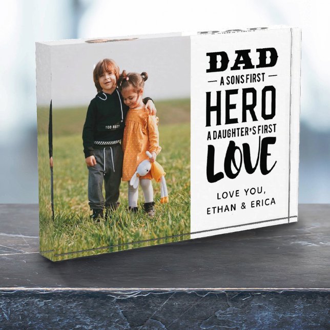 Personalisiertes modernes Foto Plaque (A charming Father's Day Photo Block. Makes a great gift from the kids.
)