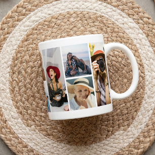 Personalisiertes modernes Fotocollage-Geschenk Kaffeetasse