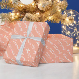 Personalisiertes modernes frohes Weihnachten Pfirs Geschenkpapier