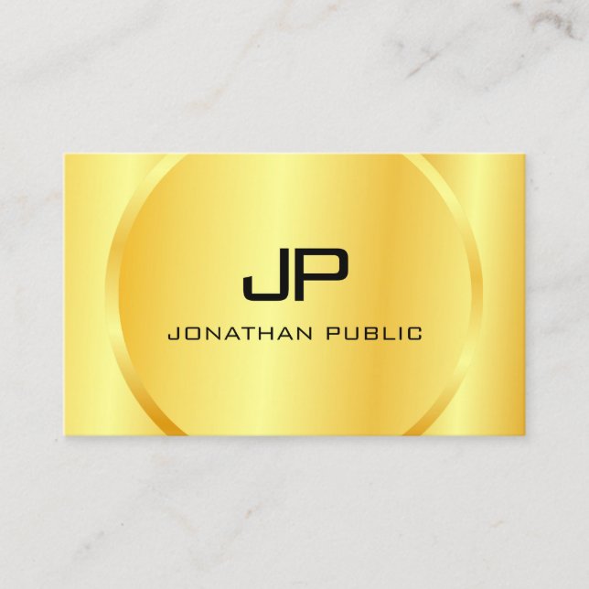 Personalisiertes, modernes Gold Look Monogram Eleg Visitenkarte (Vorderseite)