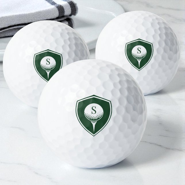 Personalisiertes modernes Golfer-Grün Anfangsmonog Golfball (Personalized Modern Golfer Green Initial Monogram Golf Balls)