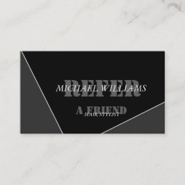 Personalisiertes, modernes Grau-Monogramm Empfehlungskarte