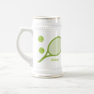 Personalisiertes, modernes Green Tennis Ball Racke Bierglas