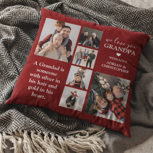 Personalisiertes modernes Großvater   6 FOTO Kissen