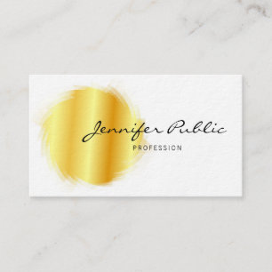 Personalisiertes, modernes Handwriting Gold Weiß Visitenkarte