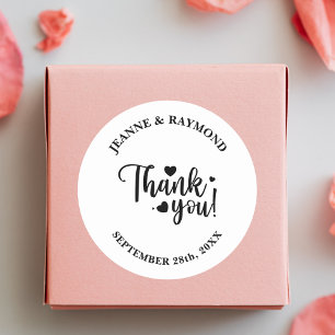 Personalisiertes modernes Hochzeitsskript Vielen D Runder Aufkleber