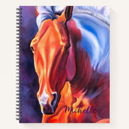 Personalisiertes, modernes Horse Art Spirituosen N Notizbuch