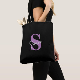 Personalisiertes modernes Minimal-Lavendel-Monogra Tasche