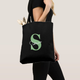 Personalisiertes, modernes Minimal Sage Green Mono Tasche