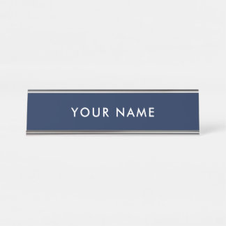 Personalisiertes modernes minimalistisches Blau Pr Schreibtischnamensplakette