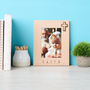 Personalisiertes, modernes Minimalistisches Kreuz Geätzte Rahmen