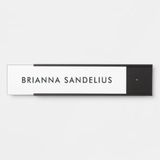 Personalisiertes modernes minimalistisches schwarz türschild