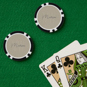 Personalisiertes modernes Monogramm Pokerchips