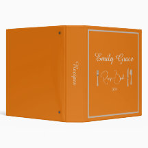 Personalisiertes, modernes Orange-Script-Rezept