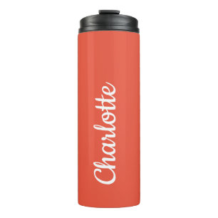 Personalisiertes modernes Orange Thermosbecher