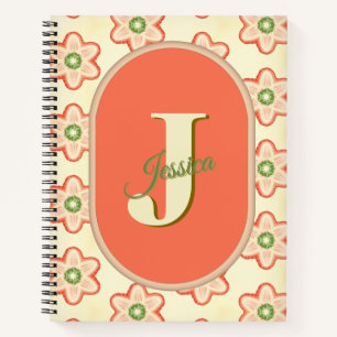 Personalisiertes modernes Retro-Monogramm-Notizbuc Notizbuch