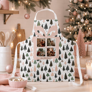 Personalisiertes modernes rosa Weihnachten Schürze