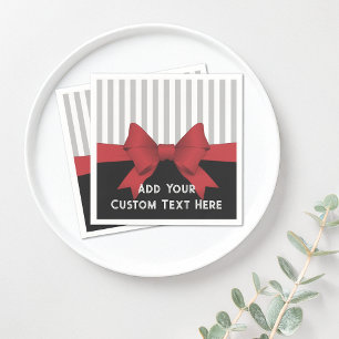 Personalisiertes, modernes rotes Flachband- und St Serviette