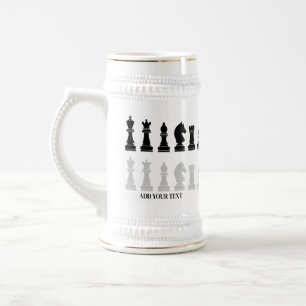 Personalisiertes modernes Schachspiel Bierglas