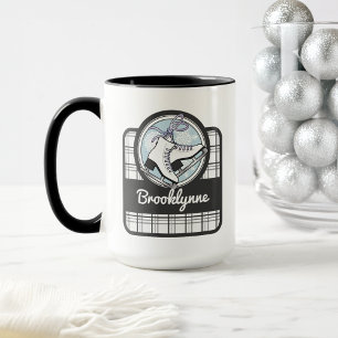 Personalisiertes modernes Schottenmuster Eislaufen Tasse