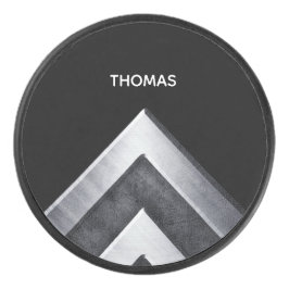 Personalisiertes modernes Silbermetall-Muster Eishockey Puck