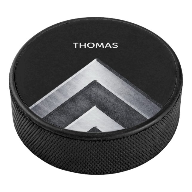 Personalisiertes modernes Silbermetall-Muster Eishockey Puck (3/4)