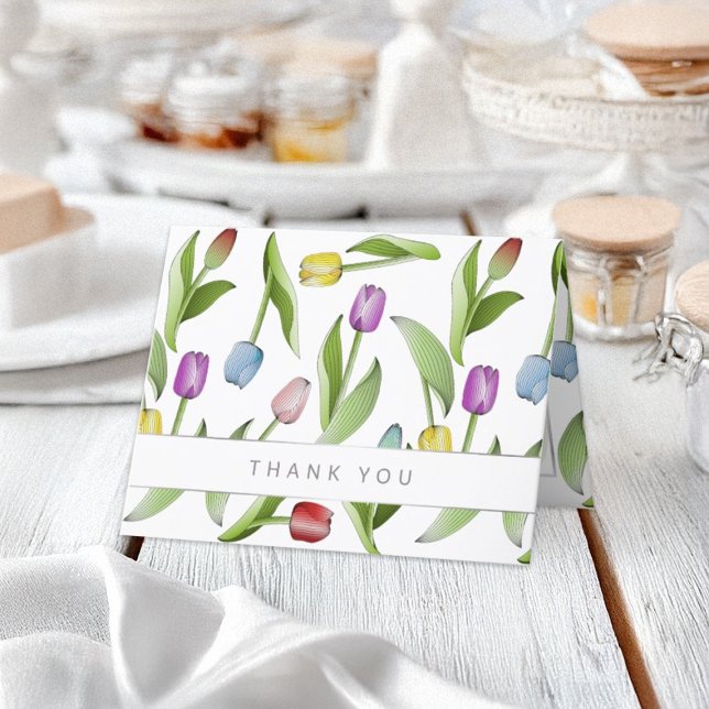 Personalisiertes, modernes Tulip Danke Karte (Von Creator hochgeladen)