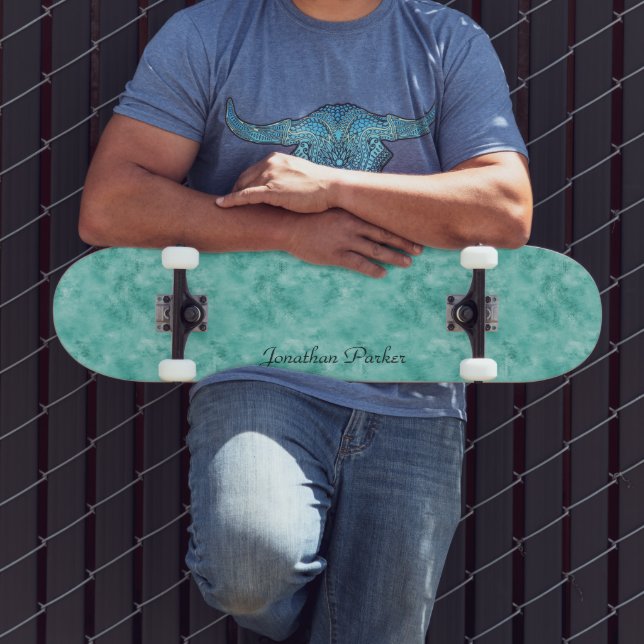 Personalisiertes, modernes Türkis Skateboard (Außenbereich 3)